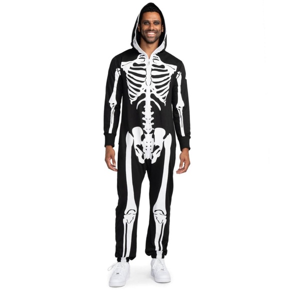 Tipsy Elves Men’s Skeleton Costume Onesie - Size L - Picture 1 of 15